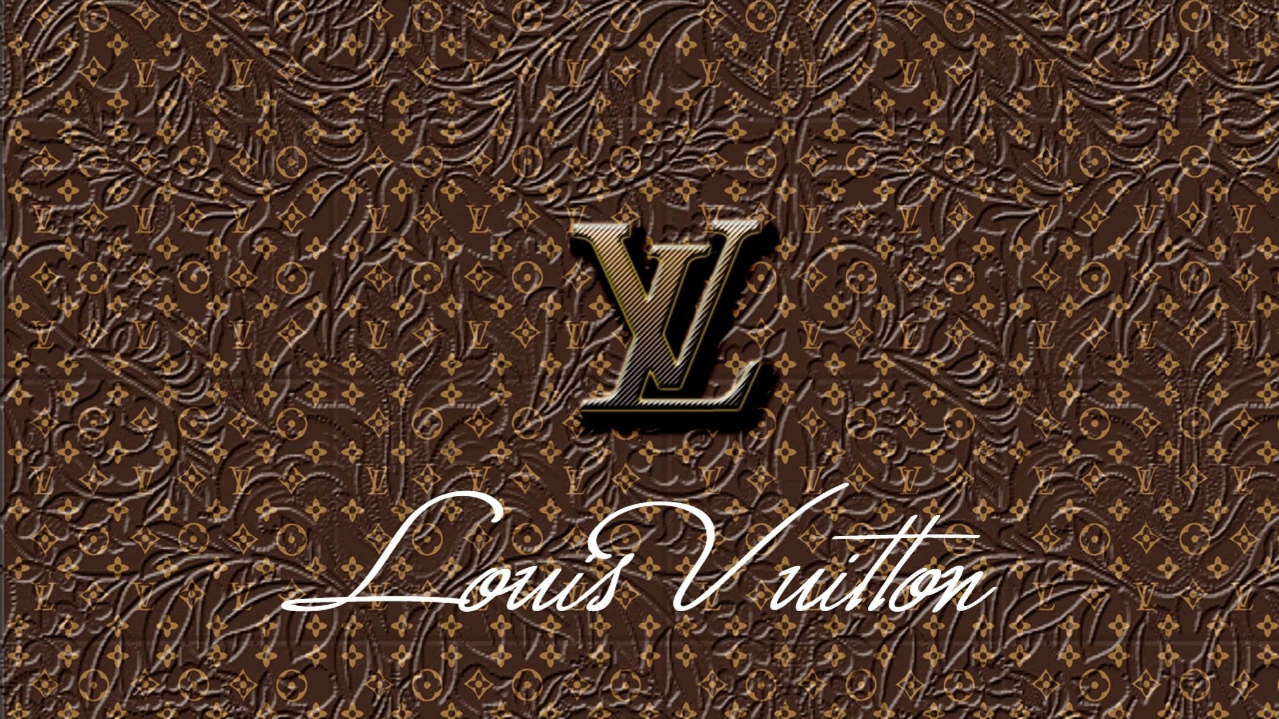 โลโก้ Louis Vuitton ใบไม้สีน้ำตาล วอลเปเปอร์