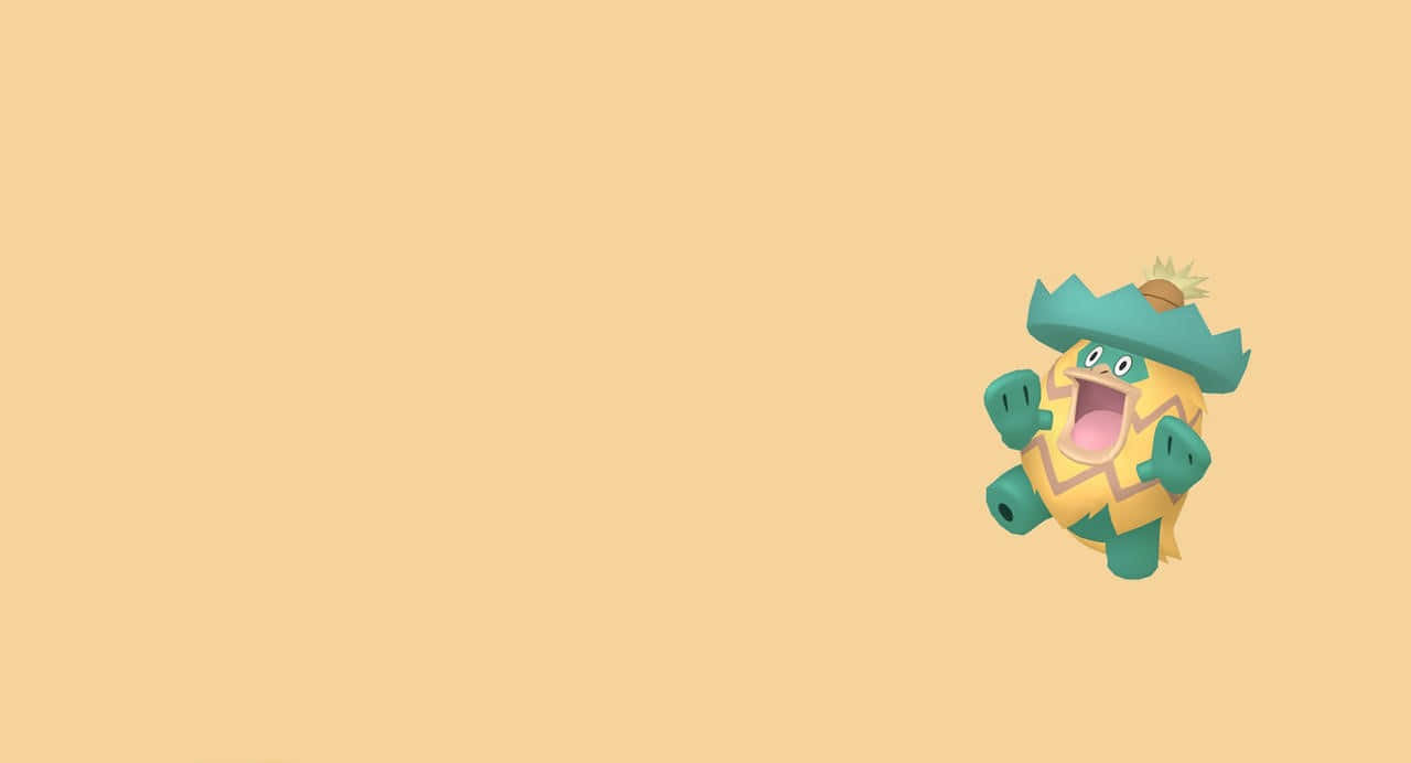 Ludicolo บนพื้นหลังสีส้มอ่อน วอลเปเปอร์