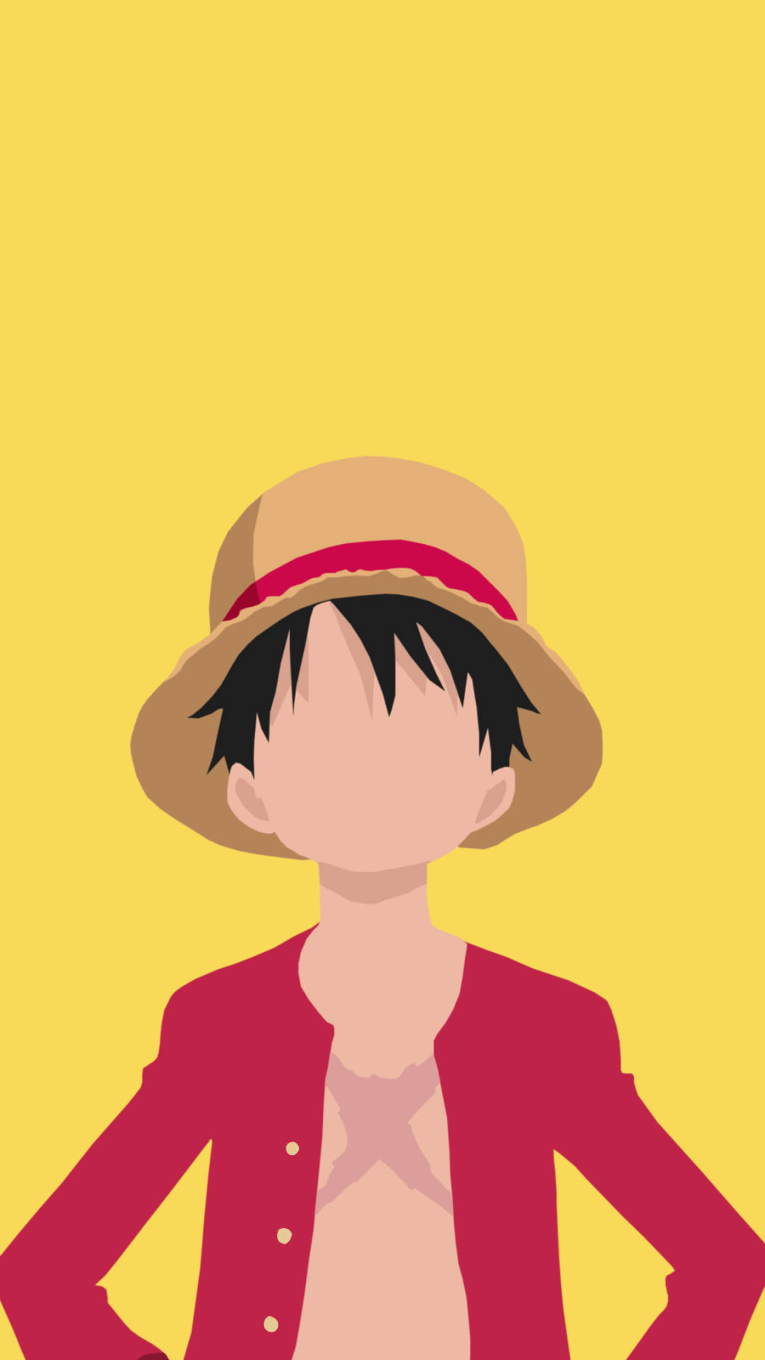 วอลเปเปอร์ Luffy One Piece แนวมินิมอลสำหรับ iPhone วอลเปเปอร์