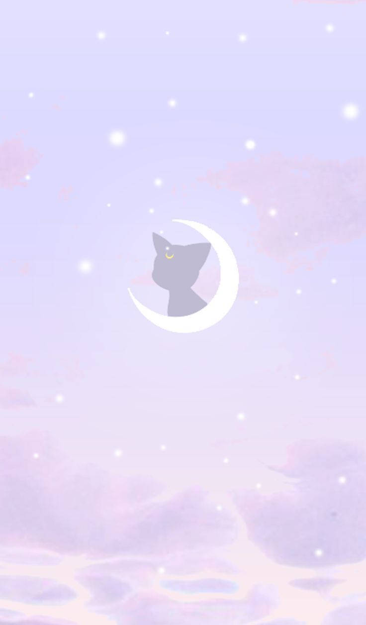 Luna พร้อมพระจันทร์เสี้ยว Sailor Moon iPhone วอลเปเปอร์