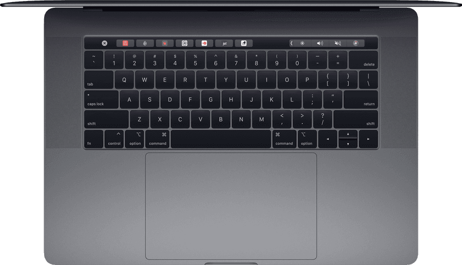 คีย์บอร์ด MacBook Pro มุมมองจากด้านบน วอลเปเปอร์