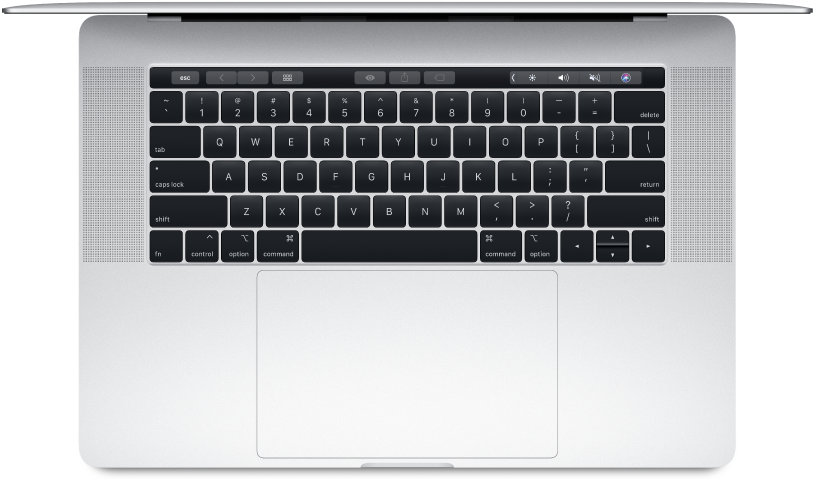 MacBook Pro มุมมองจากด้านบน คีย์บอร์ดและแทร็คแพด วอลเปเปอร์