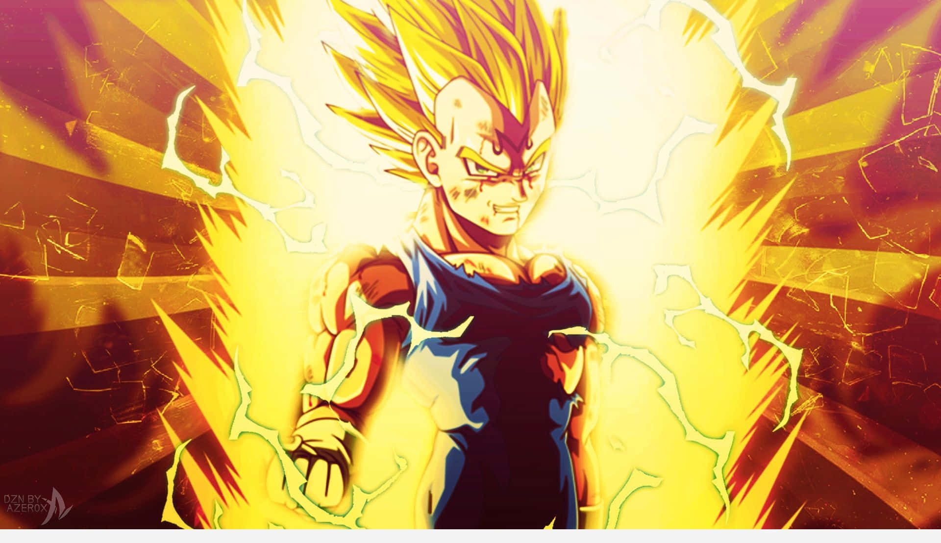 Majin Vegeta ยิ้มปลดปล่อยพลัง วอลเปเปอร์