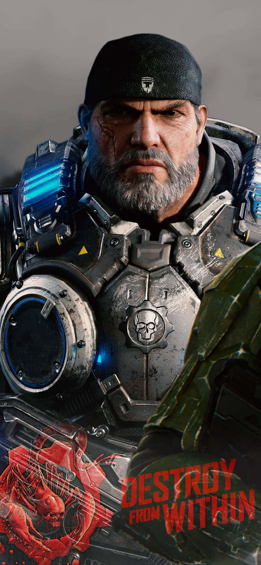 วอลเปเปอร์ Marcus Fenix แนวตั้งสำหรับ iPhone XS จาก Gears Of War 5 วอลเปเปอร์