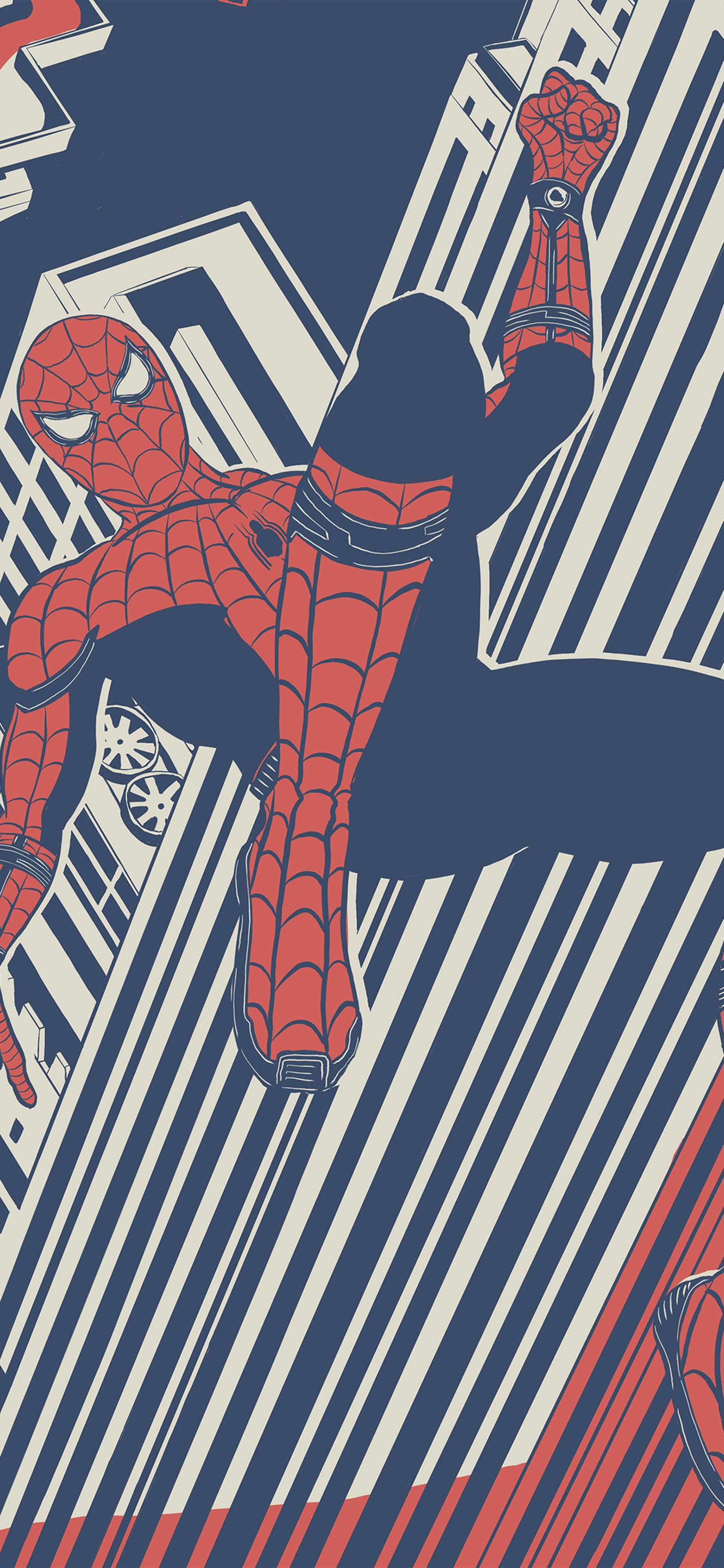 Marvel 4K โทรศัพท์ Spider-man แดง น้ำเงิน ขาว วอลเปเปอร์