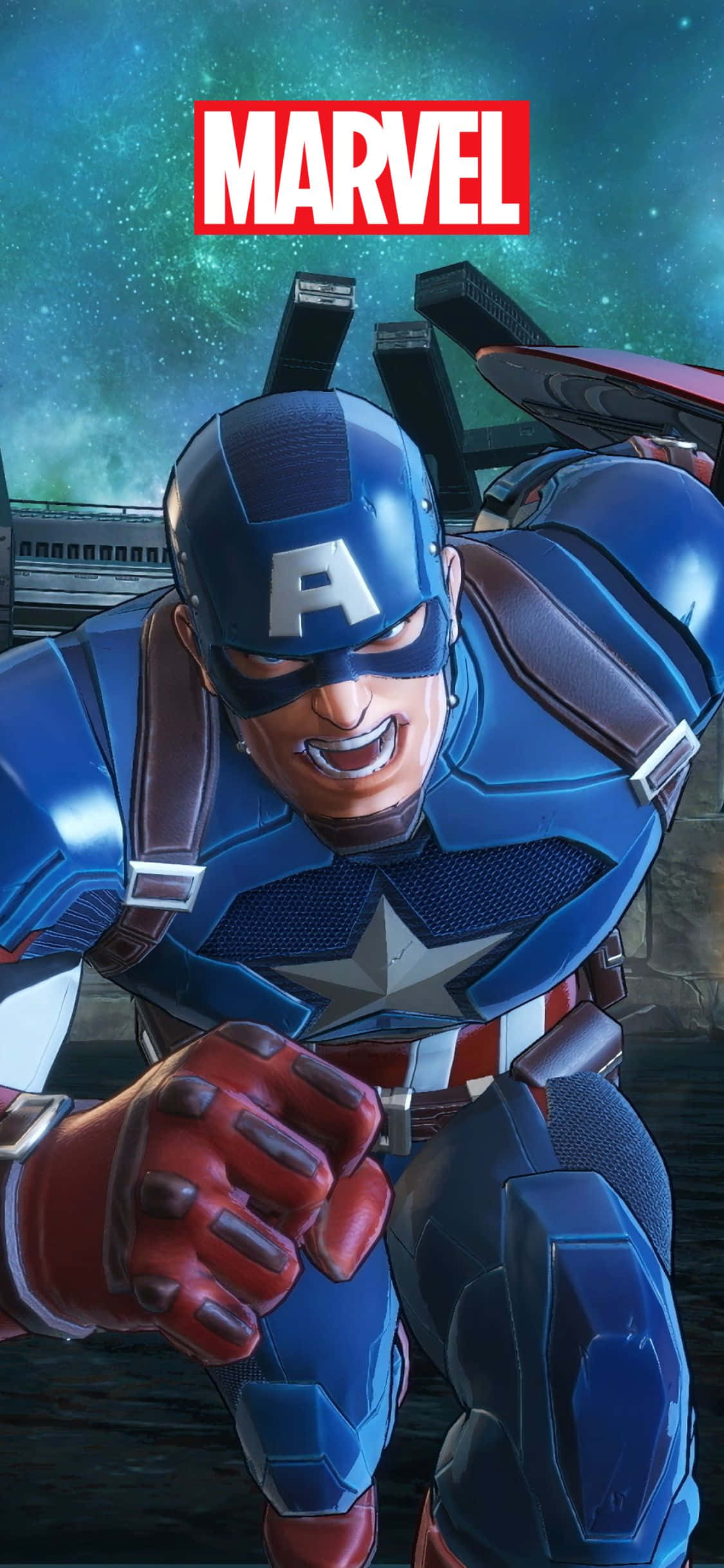 พื้นหลัง Marvel สำหรับ iPhone XS กัปตันอเมริกา Marvel Ultimate Alliance 3 วอลเปเปอร์
