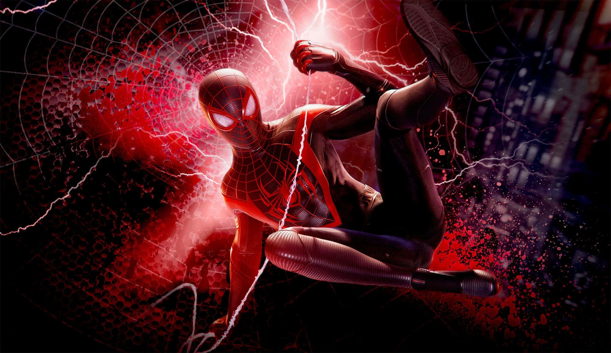 Marvel Ps4 Spider-Man สายฟ้าสีแดง วอลเปเปอร์