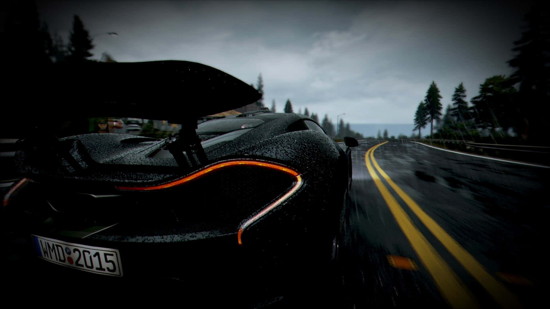 พื้นหลังรถ McLaren P1 บนถนน HD Project Cars วอลเปเปอร์