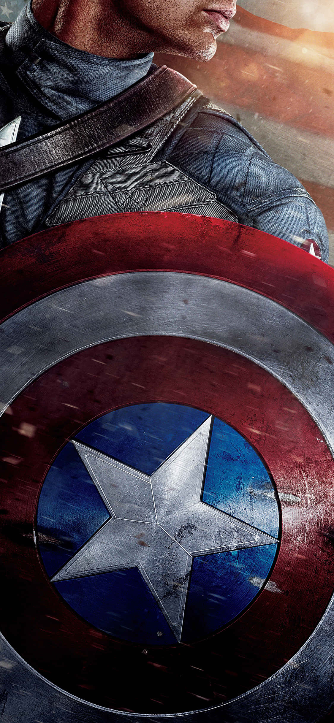 พื้นหลังโล่ฮีโร่ MCU Captain America วอลเปเปอร์
