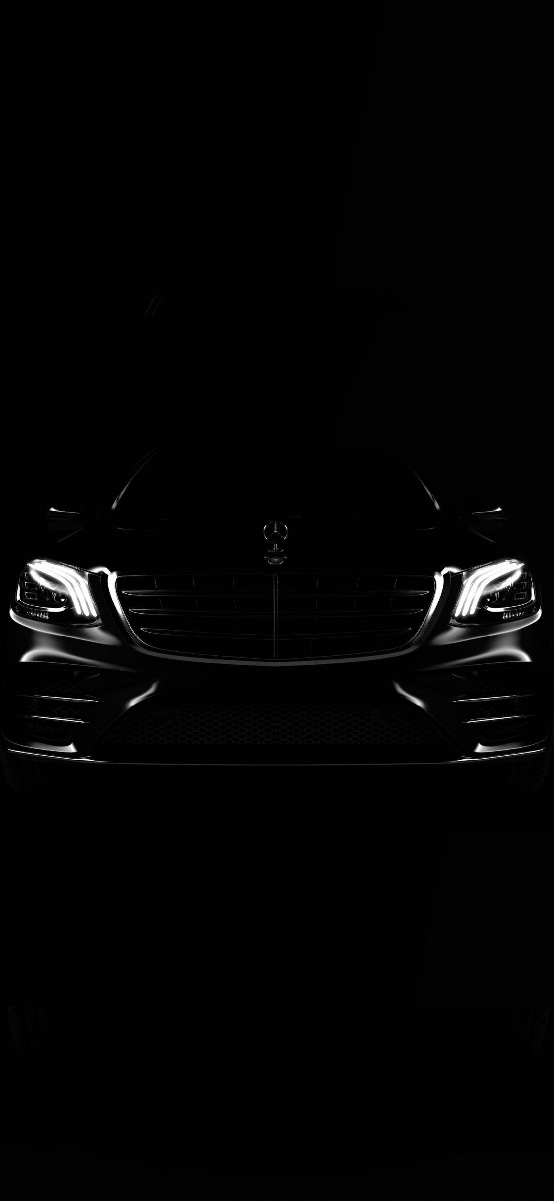 Mercedes พื้นหลังดำ iPhone X วอลเปเปอร์