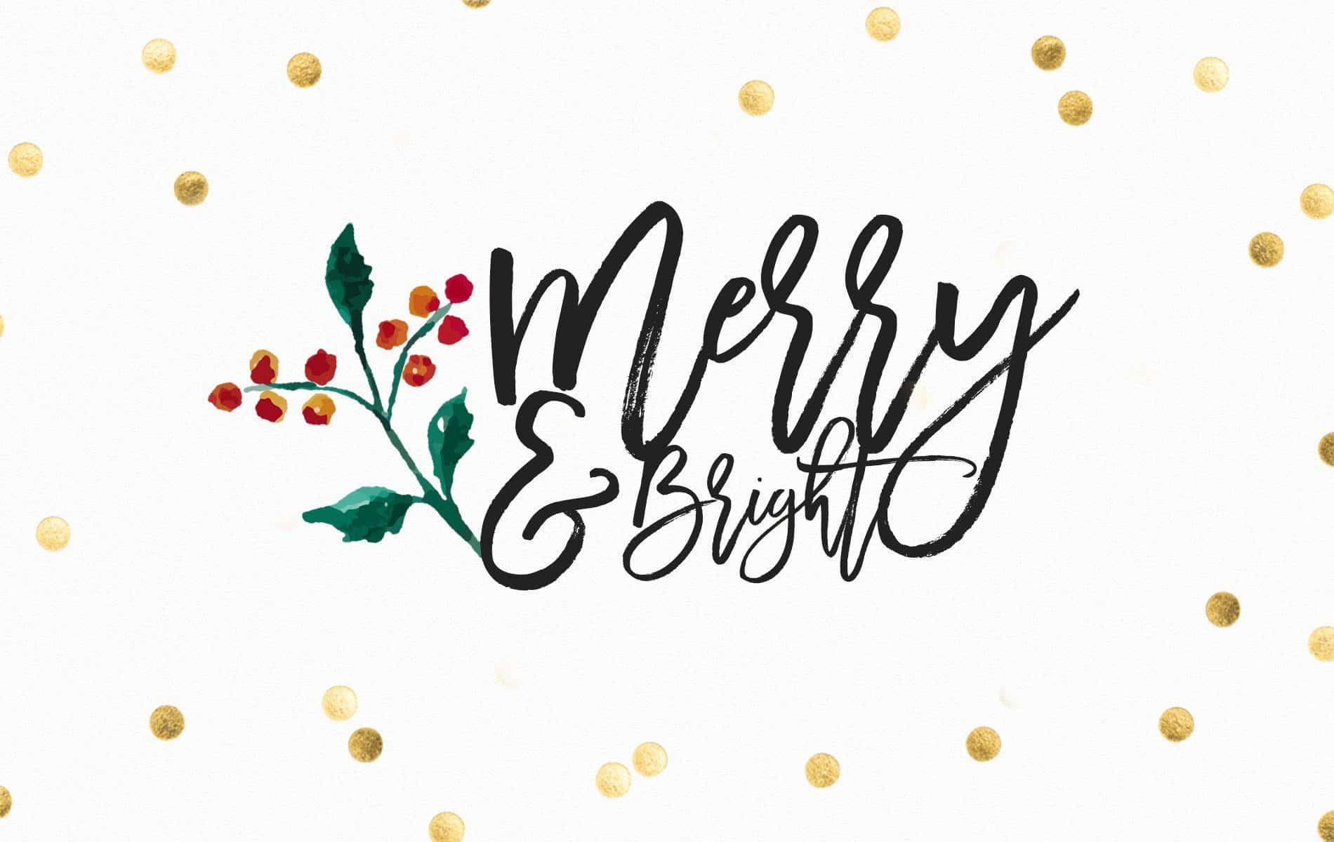 คำอวยพรคริสต์มาส Merry And Bright เรียบง่าย สำหรับ iPad วอลเปเปอร์