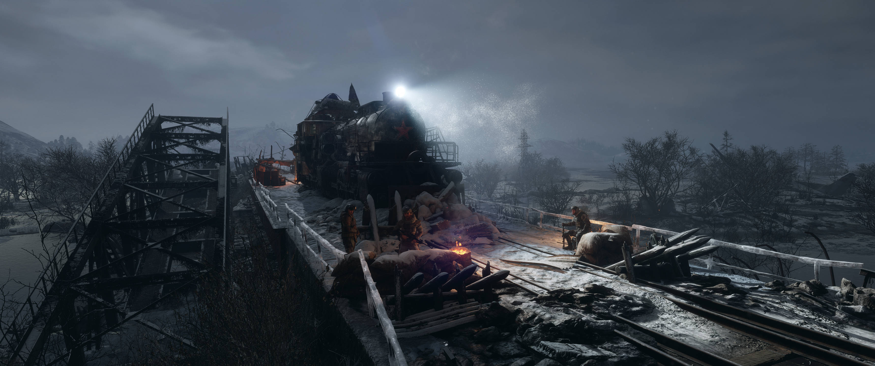 สะพานพัง Metro Exodus 3440x1440 วอลเปเปอร์