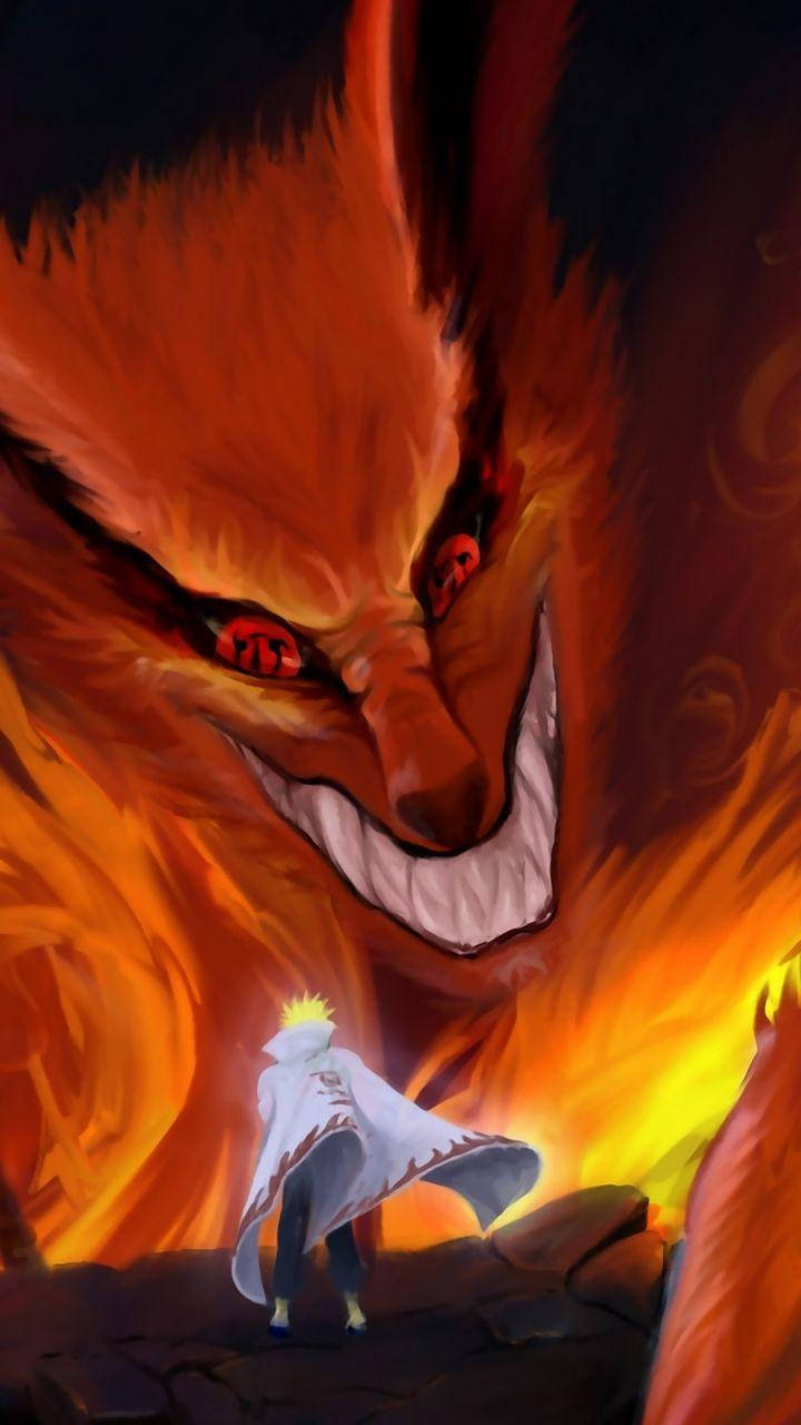 Minato และ Kurama Naruto โทรศัพท์ วอลเปเปอร์