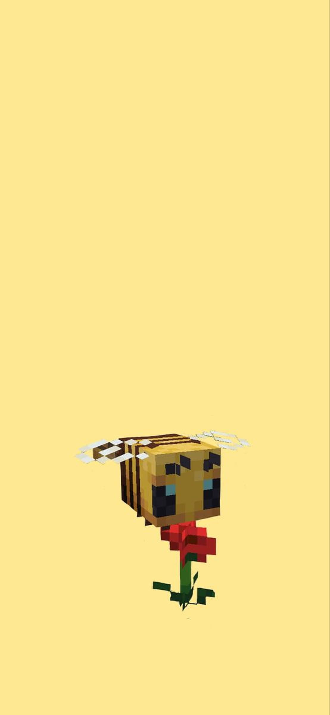 ผึ้ง Minecraft พร้อมดอกไม้ วอลเปเปอร์