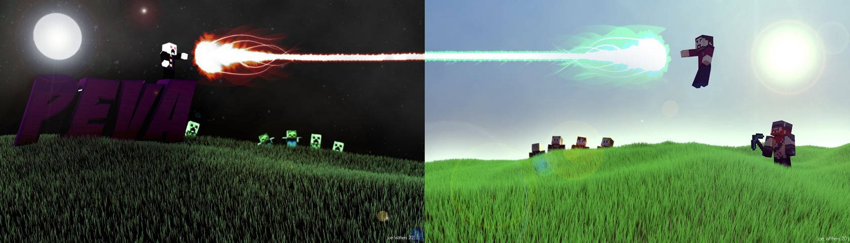 ลูกไฟหลอมรวมเหนือโลก Minecraft วอลเปเปอร์