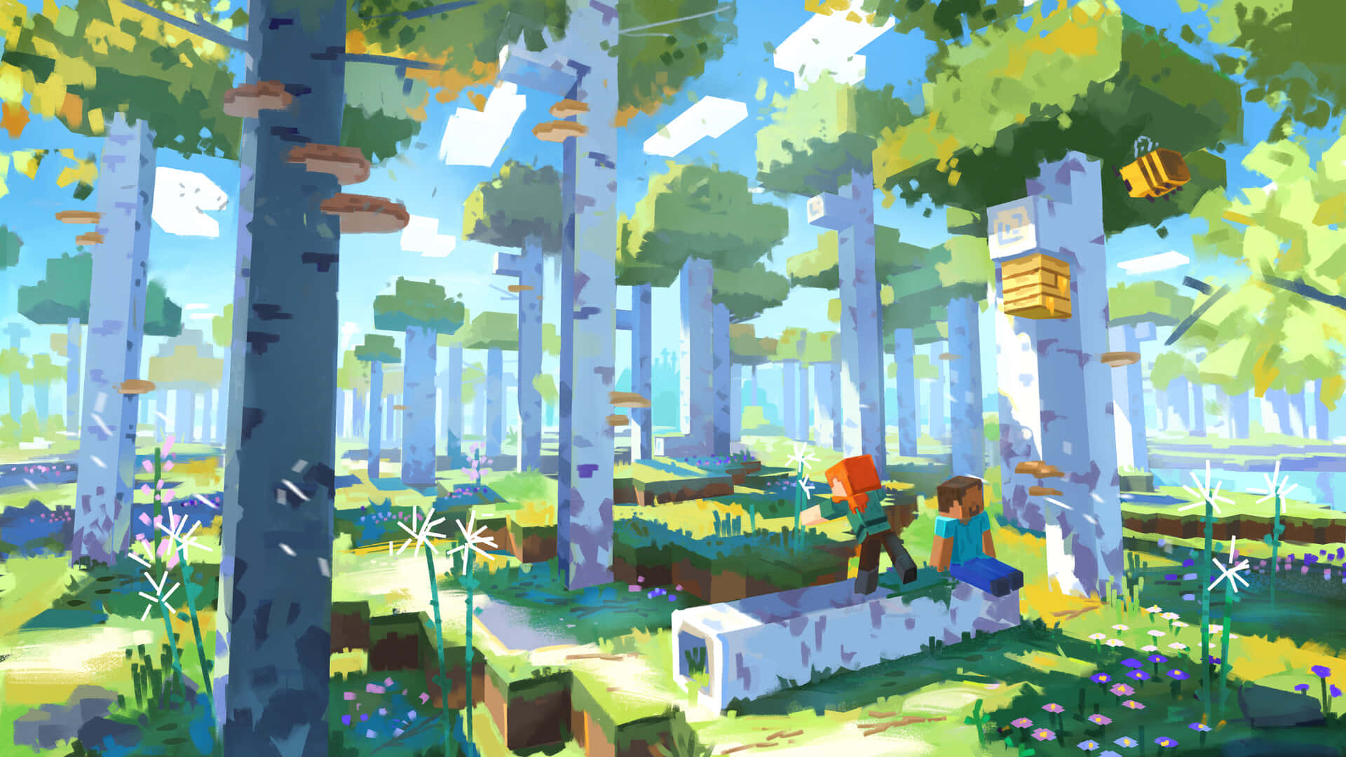 พื้นหลัง Minecraft วอลเปเปอร์