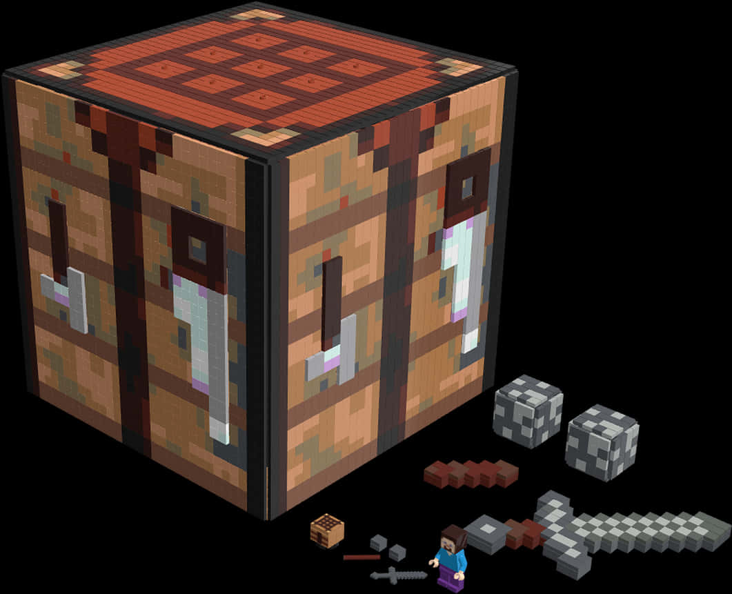 โต๊ะคราฟต์และอุปกรณ์ใน Minecraft วอลเปเปอร์