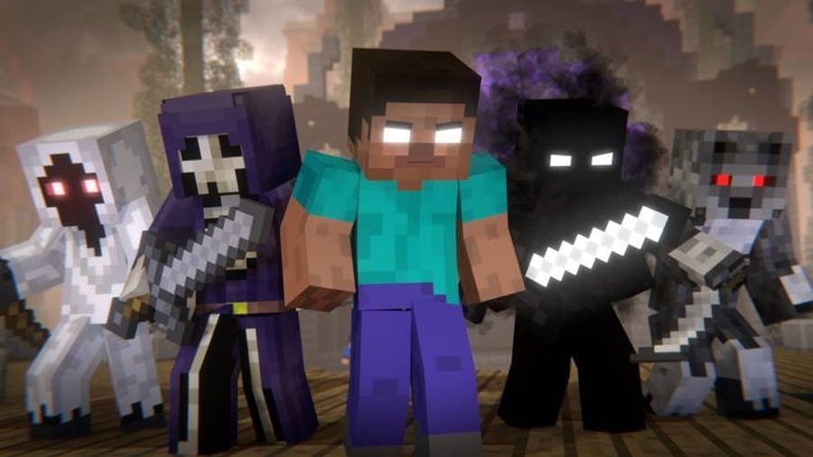 Minecraft Herobrine กับมอนสเตอร์และเอ็นทิตี้ วอลเปเปอร์