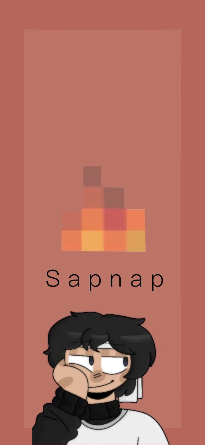 Minecraft Player Sapnap Icon With Pixel Fire Logo วอลเปเปอร์