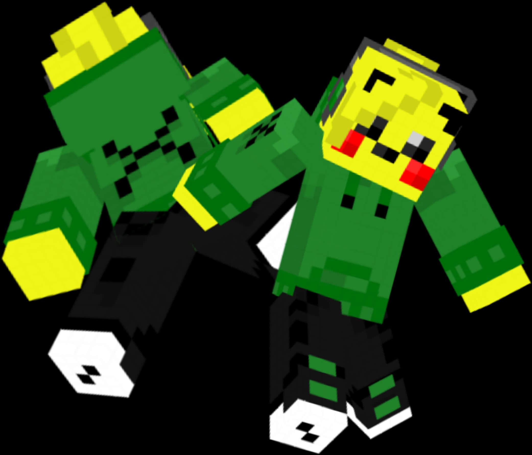 สกิน Minecraft สีเขียว ตัวละครพิกเซล วอลเปเปอร์