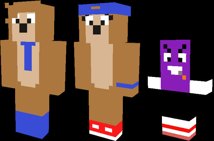 ตัวละครสัตว์สไตล์ Minecraft วอลเปเปอร์