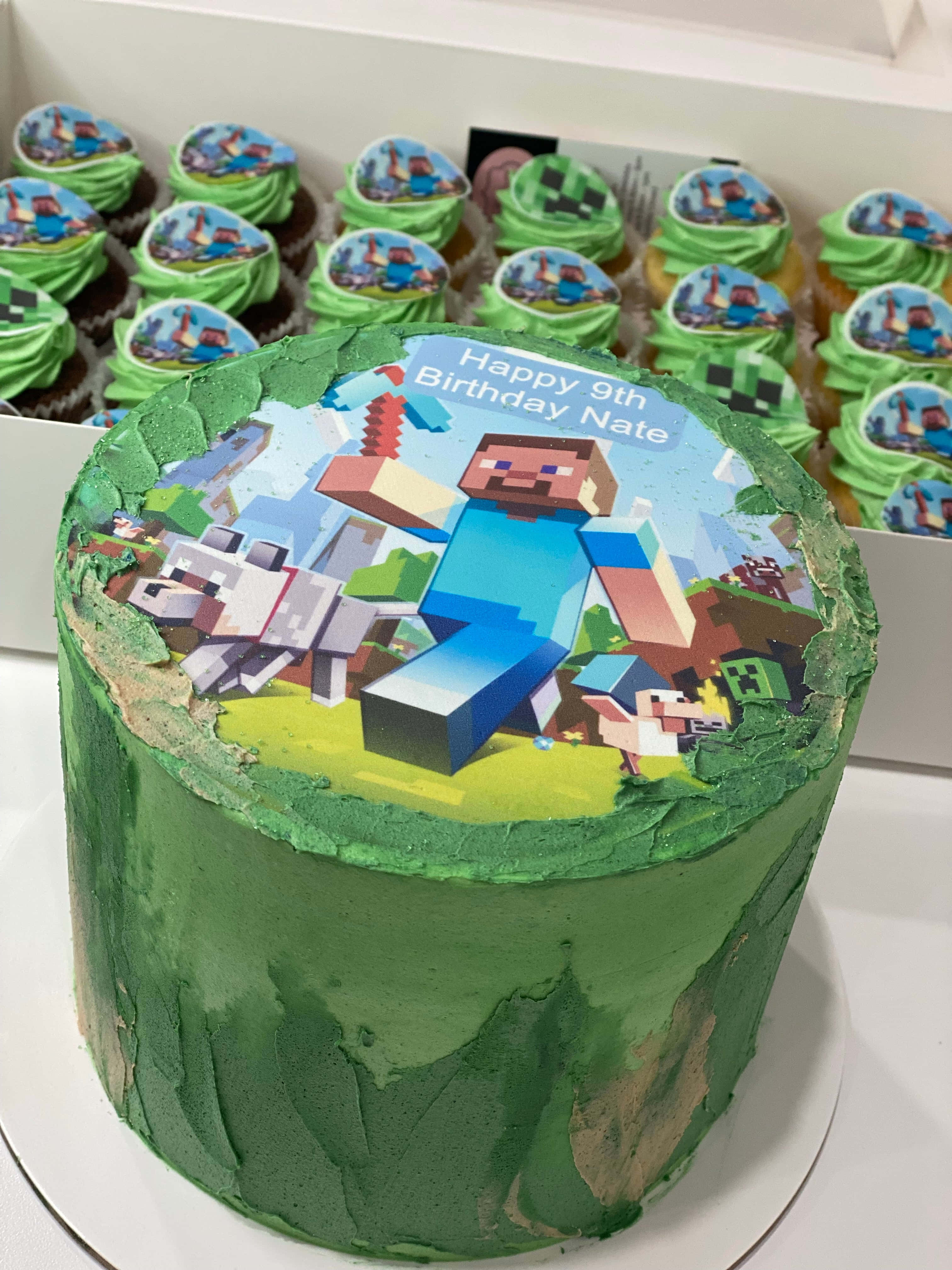 เค้กวันเกิด Minecraft วอลเปเปอร์
