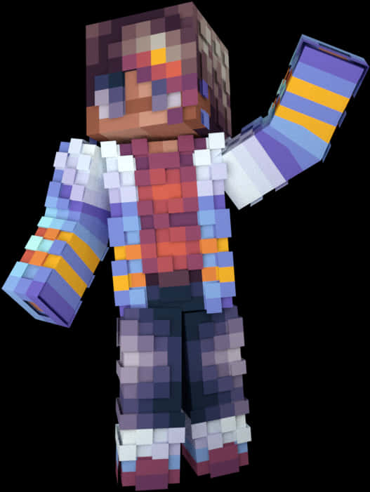 ตัวละคร Minecraft สวมชุดเกราะสีสันสดใส วอลเปเปอร์