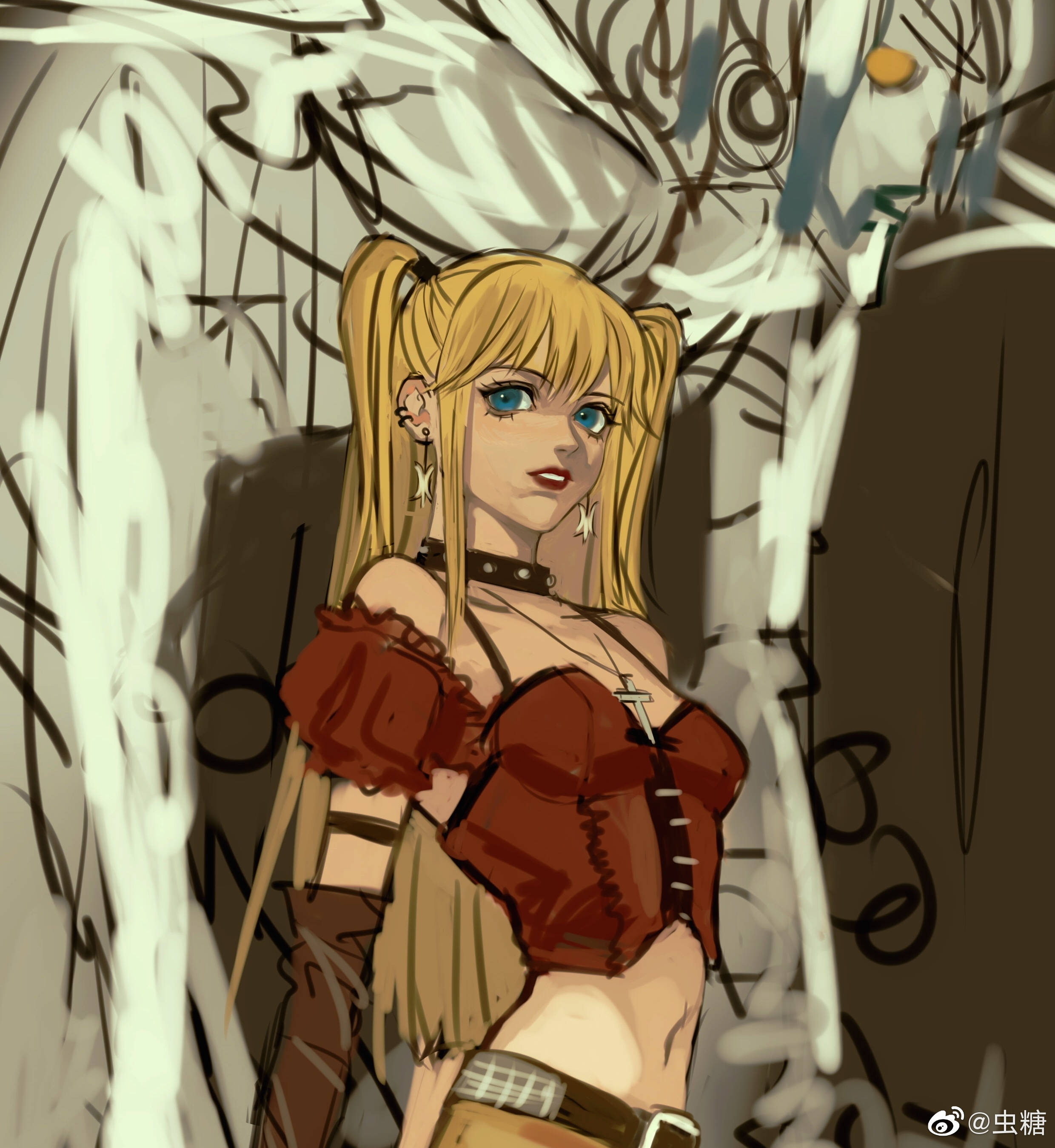 ภาพร่างสีของ Misa Amane วอลเปเปอร์