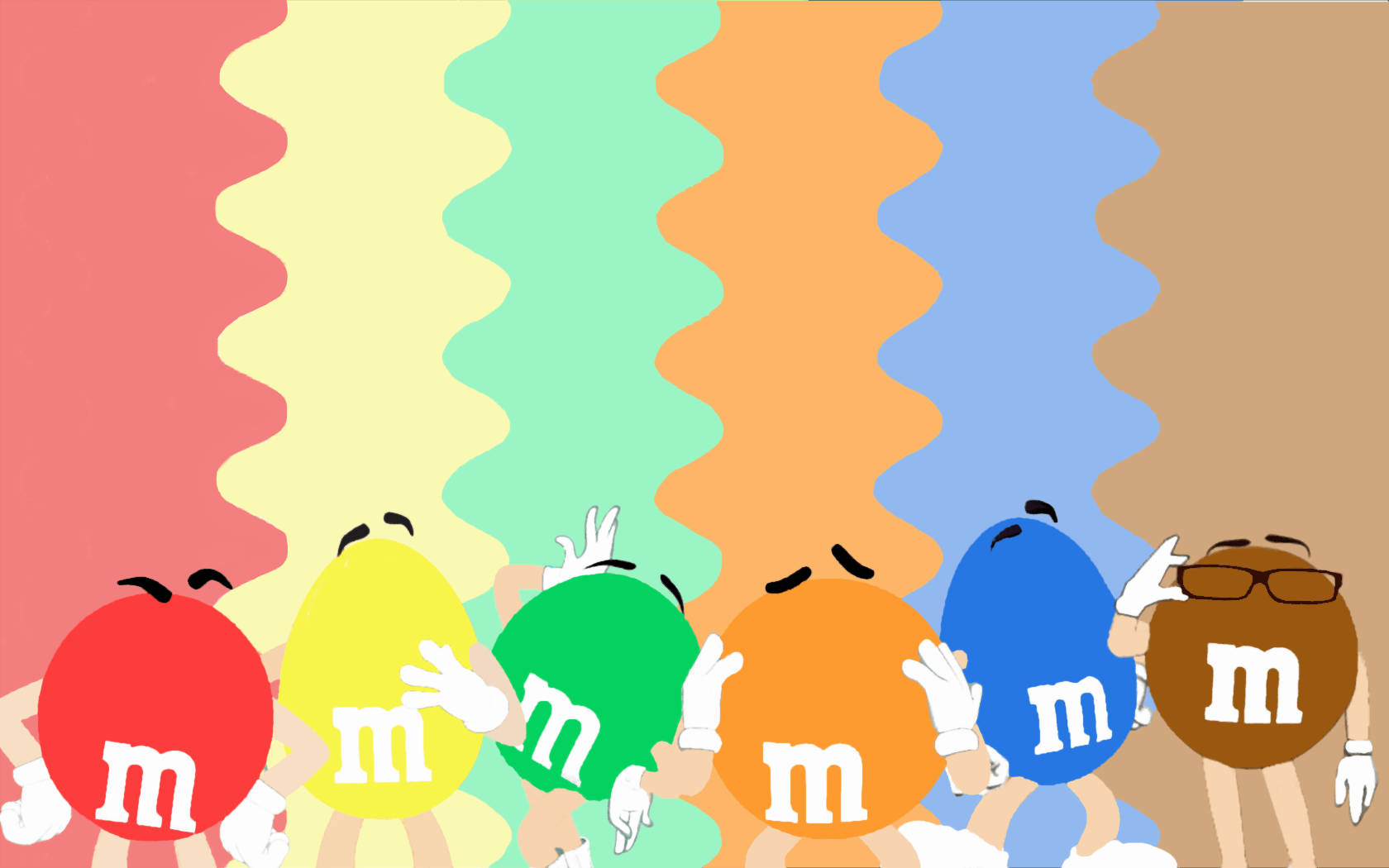 Mms สีสันตัวละครเวกเตอร์อาร์ต วอลเปเปอร์