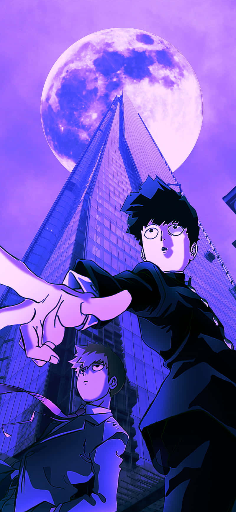ภาพม่วง Mob Psycho วอลเปเปอร์