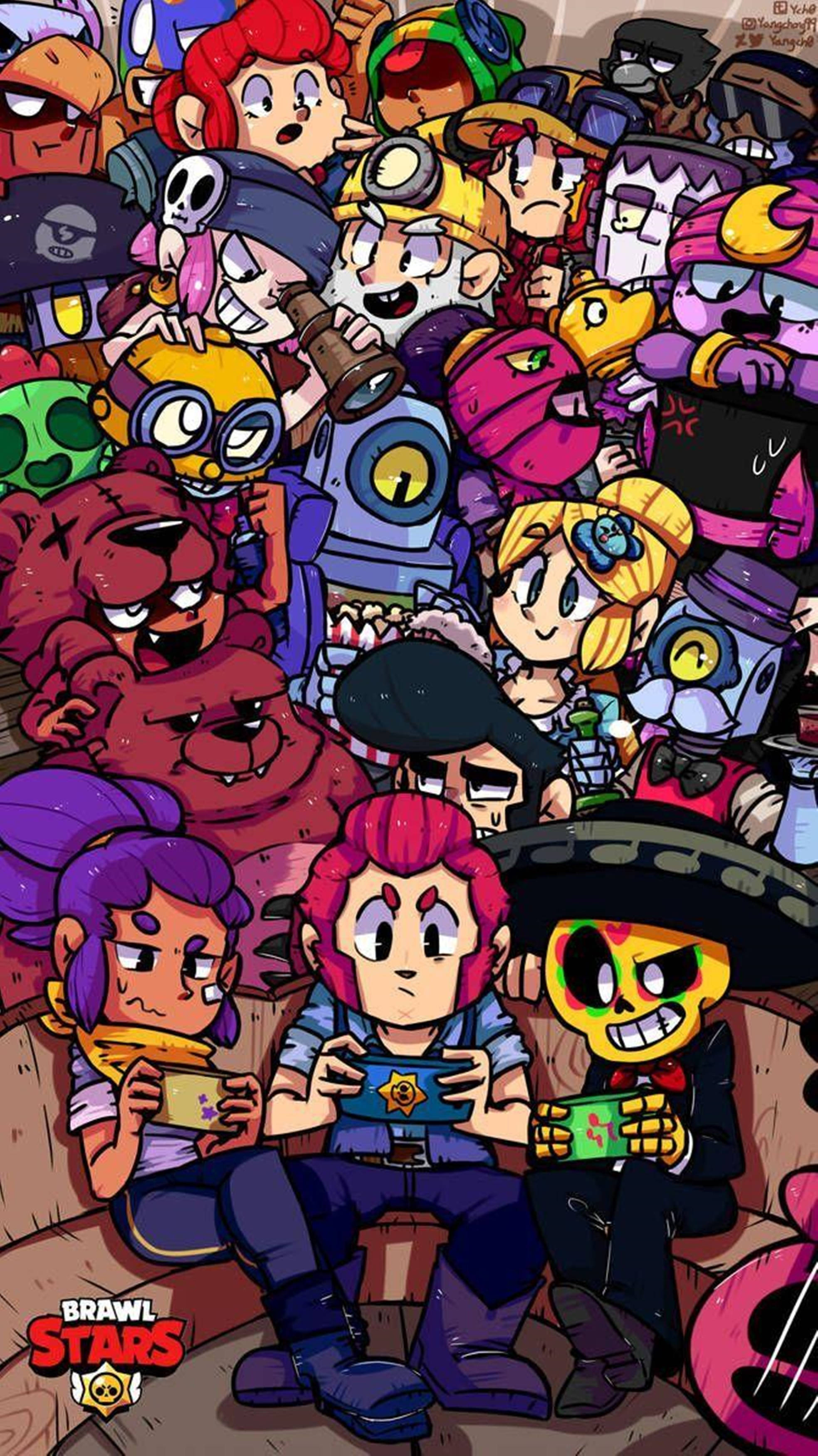 สนุกกับตัวละคร MOBA เกม Brawl Stars 4K วอลเปเปอร์