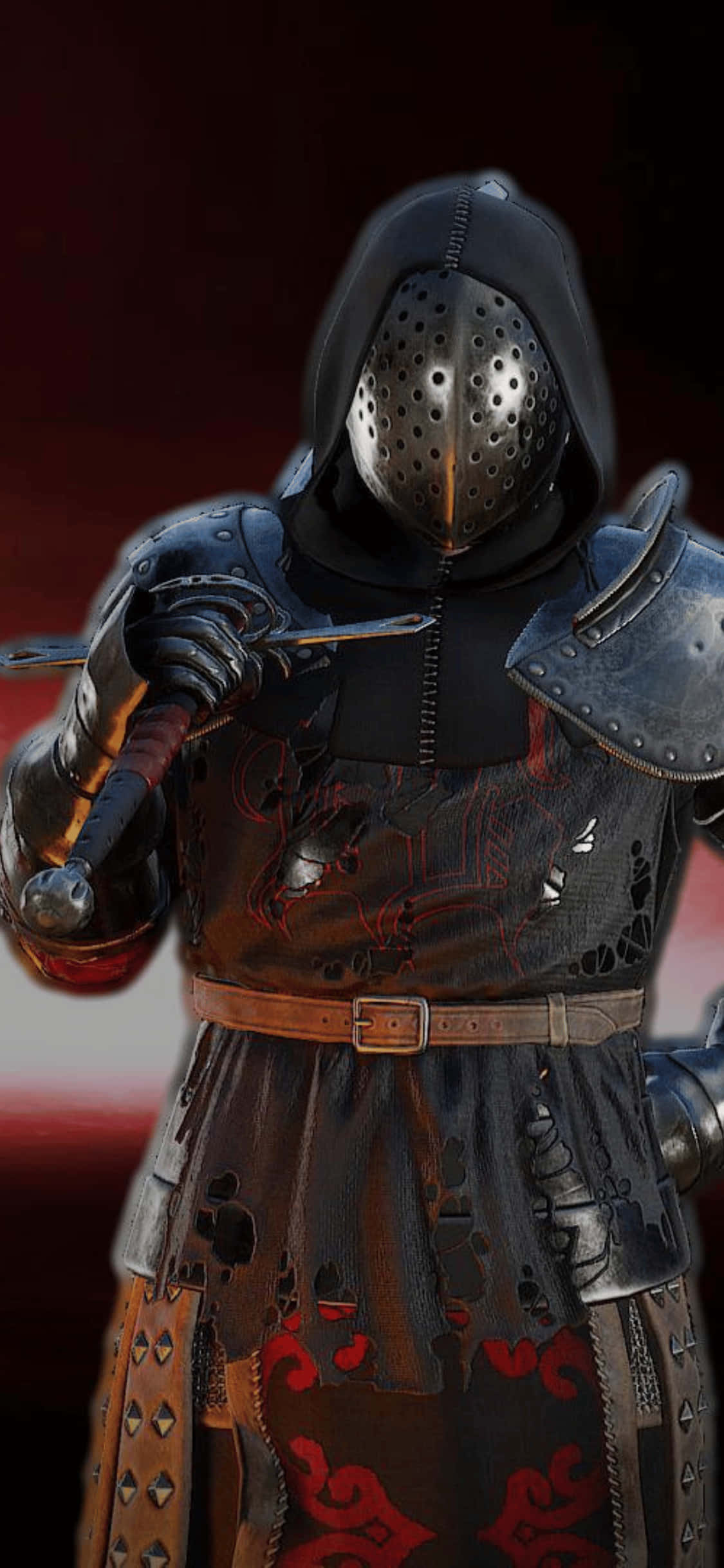 นักรบดำ พื้นหลัง Mordhau สำหรับ iPhone Xs วอลเปเปอร์