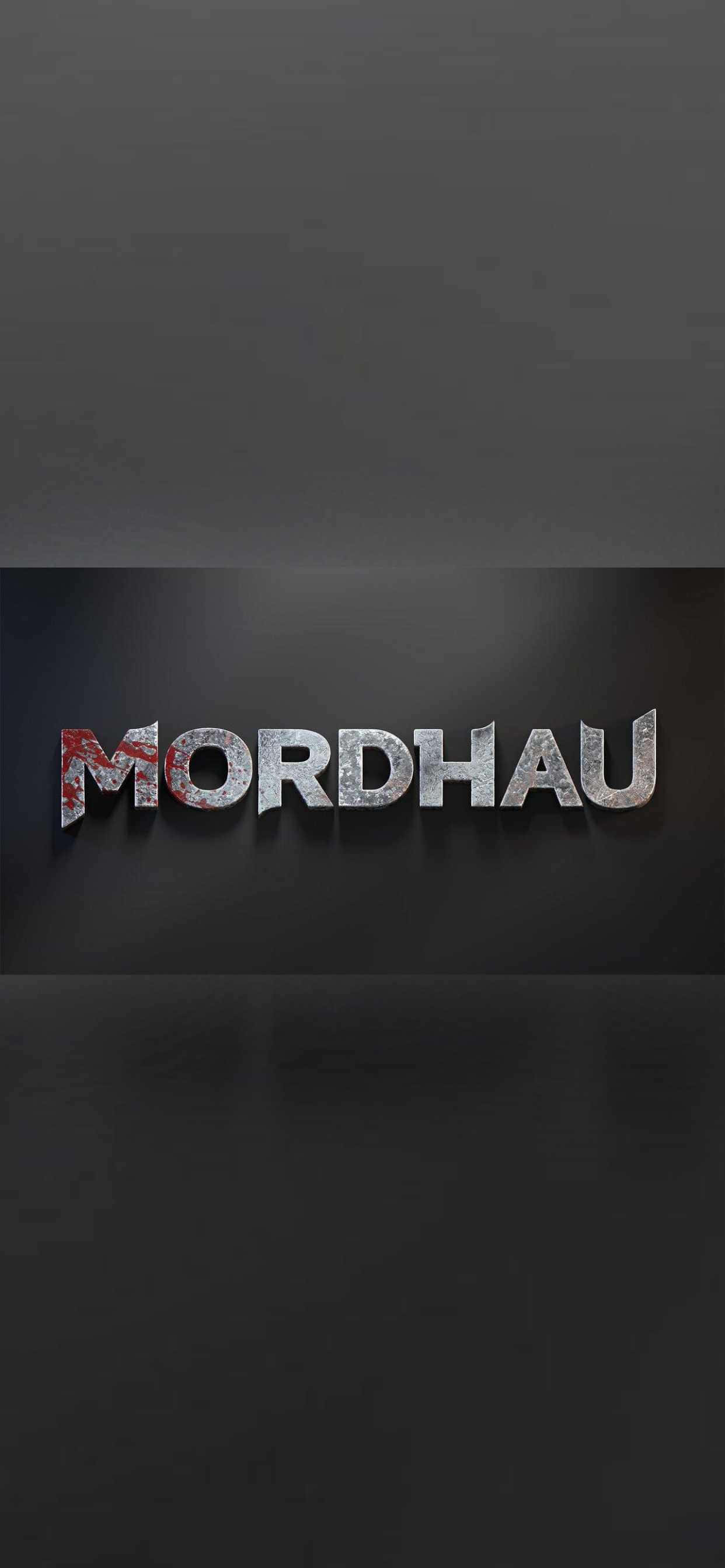 โลโก้ Mordhau บนพื้นหลังสีเข้ม วอลเปเปอร์