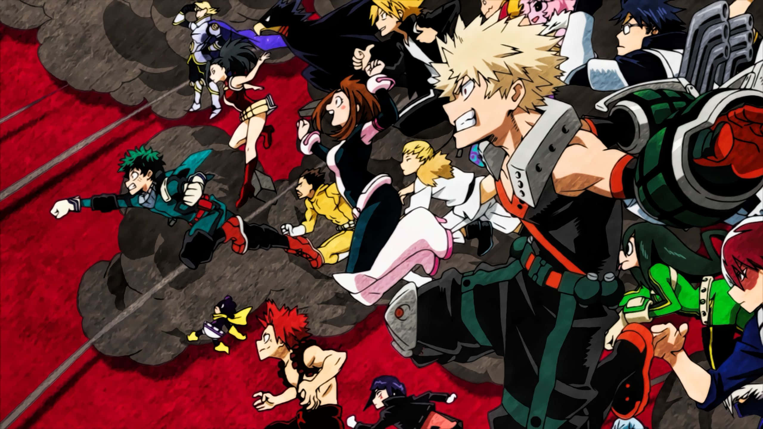 My Hero Academia แล็ปท็อปที่มีตัวละครกำลังวิ่ง วอลเปเปอร์