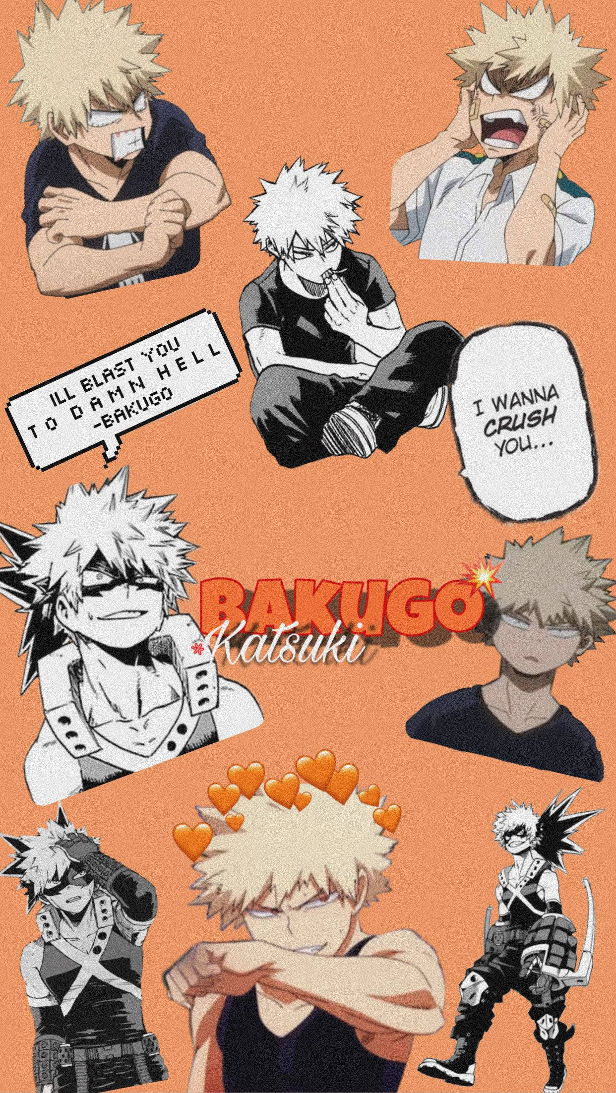 ส้มสุดเท่ คัตสึกิ บาคุโก้ My Hero Academia พร้อมคำพูด วอลเปเปอร์