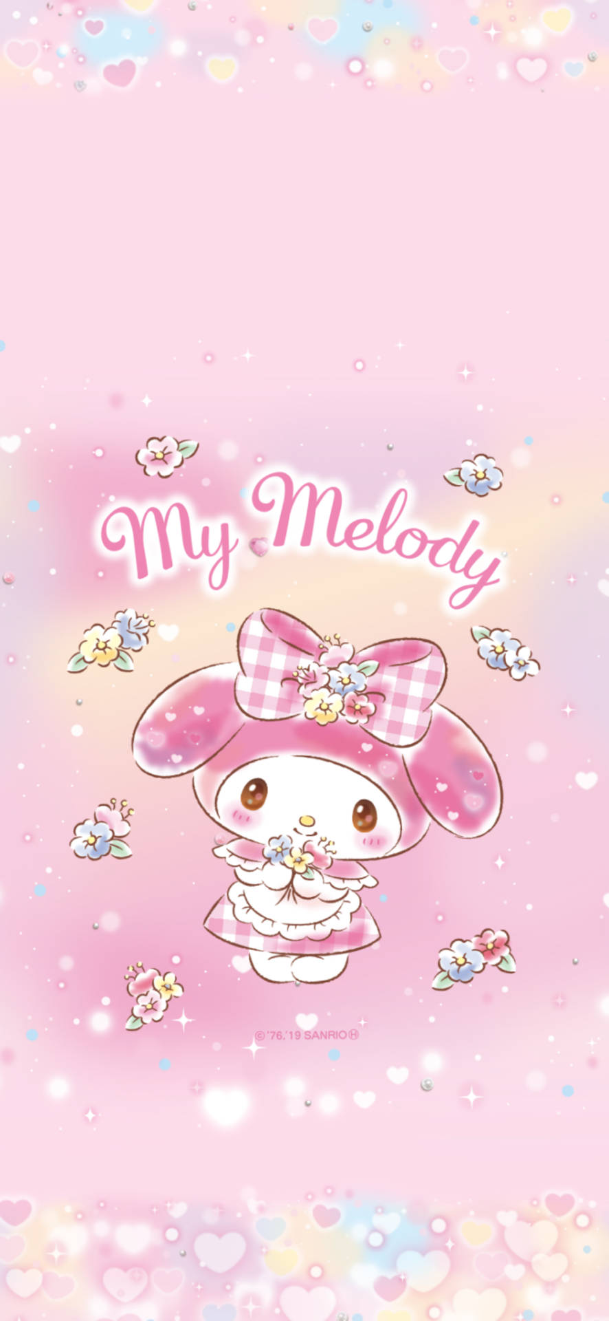 คำบรรยาย: วอลเปเปอร์สีชมพูน่ารัก My Melody วอลเปเปอร์