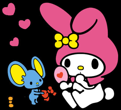ลูกโป่งรูปหัวใจของ My Melody และเพื่อน วอลเปเปอร์