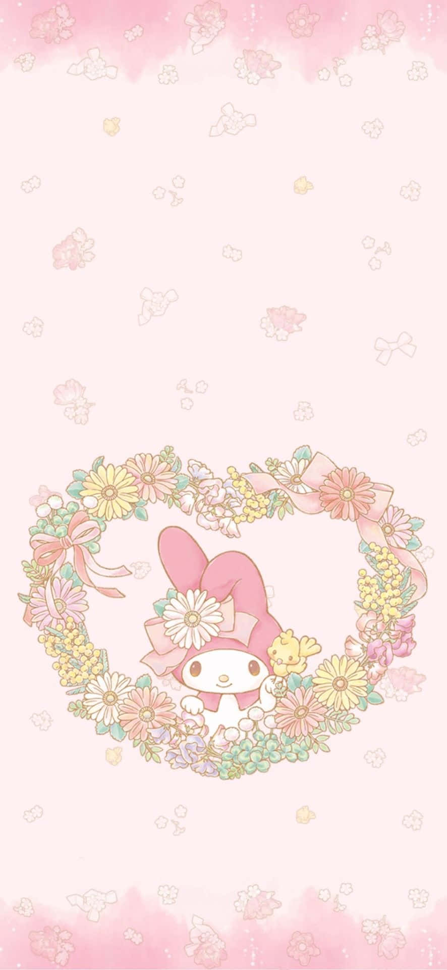 มายเมโลดี้สุดน่ารักในกรอบหัวใจดอกไม้ วอลเปเปอร์
