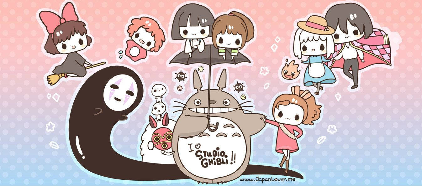 ภาพวิญญาณป่าสองตนสุดน่ารัก จากเรื่อง My Neighbor Totoro วอลเปเปอร์