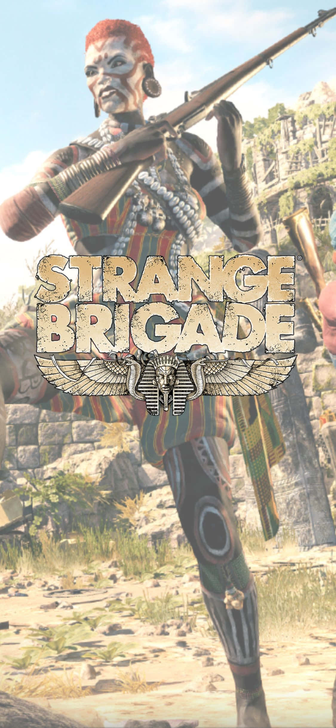 พื้นหลัง Nalangu Rushida สำหรับ iPhone X Strange Brigade วอลเปเปอร์