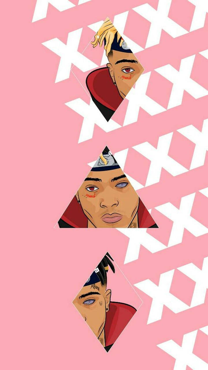 Naruto Live XXXTentacion อาร์ตเวิร์กสีชมพูสไตล์เอสเธติก วอลเปเปอร์