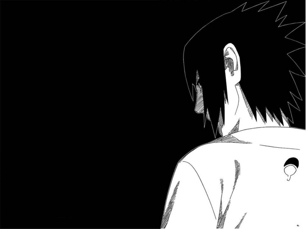 Naruto Shippuden ซาสึเกะ อุจิวะ ขาวดำ PFP วอลเปเปอร์