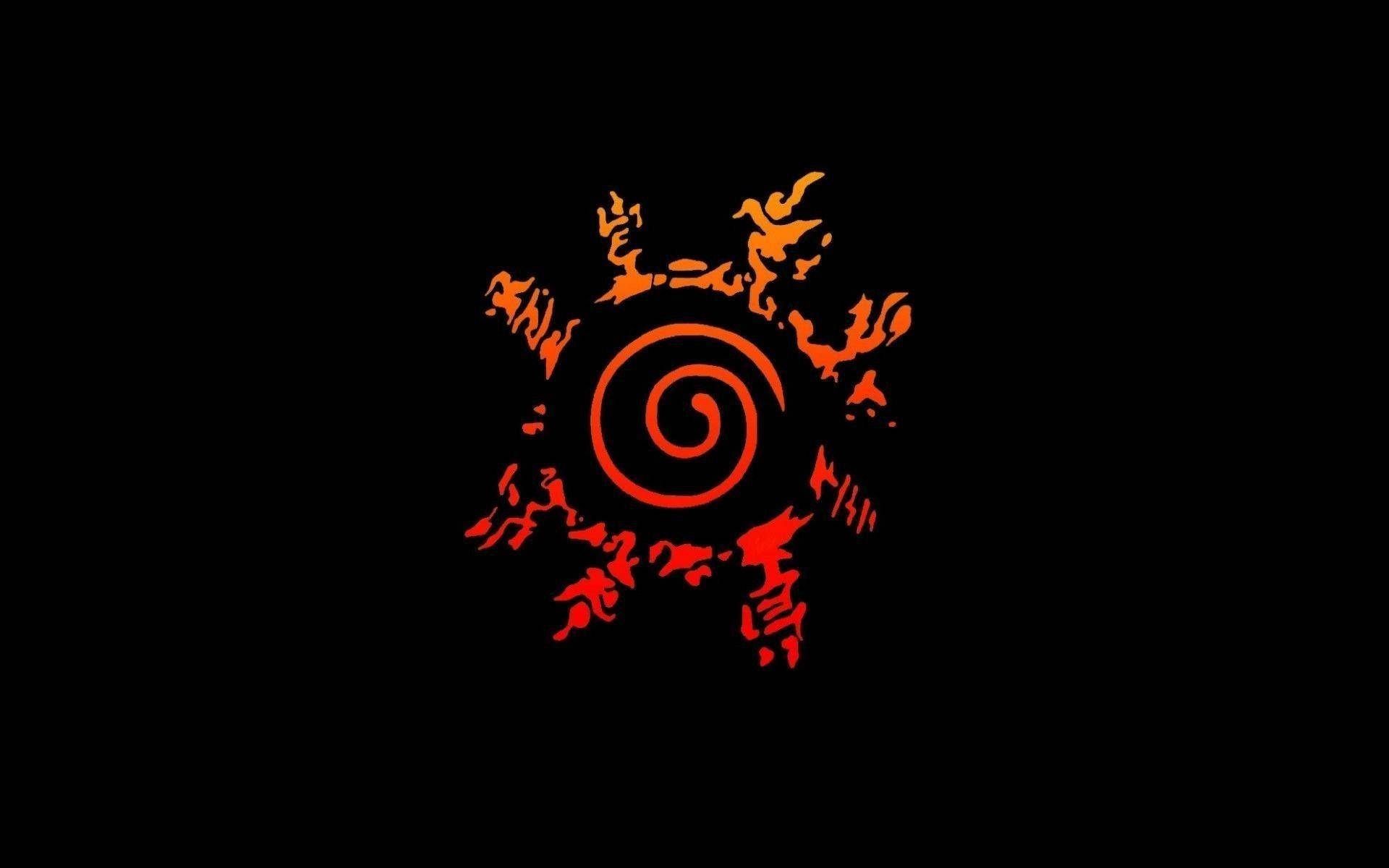 สัญลักษณ์อนิเมะ Naruto แปดทิศผนึกสไตล์ สีส้มและดำ วอลเปเปอร์