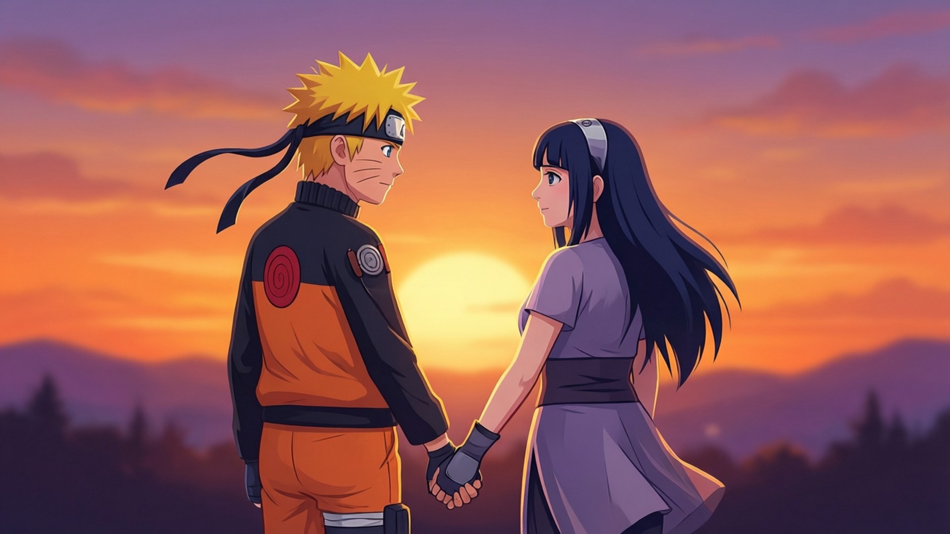 Naruto และ Hinata เวกเตอร์ วอลเปเปอร์