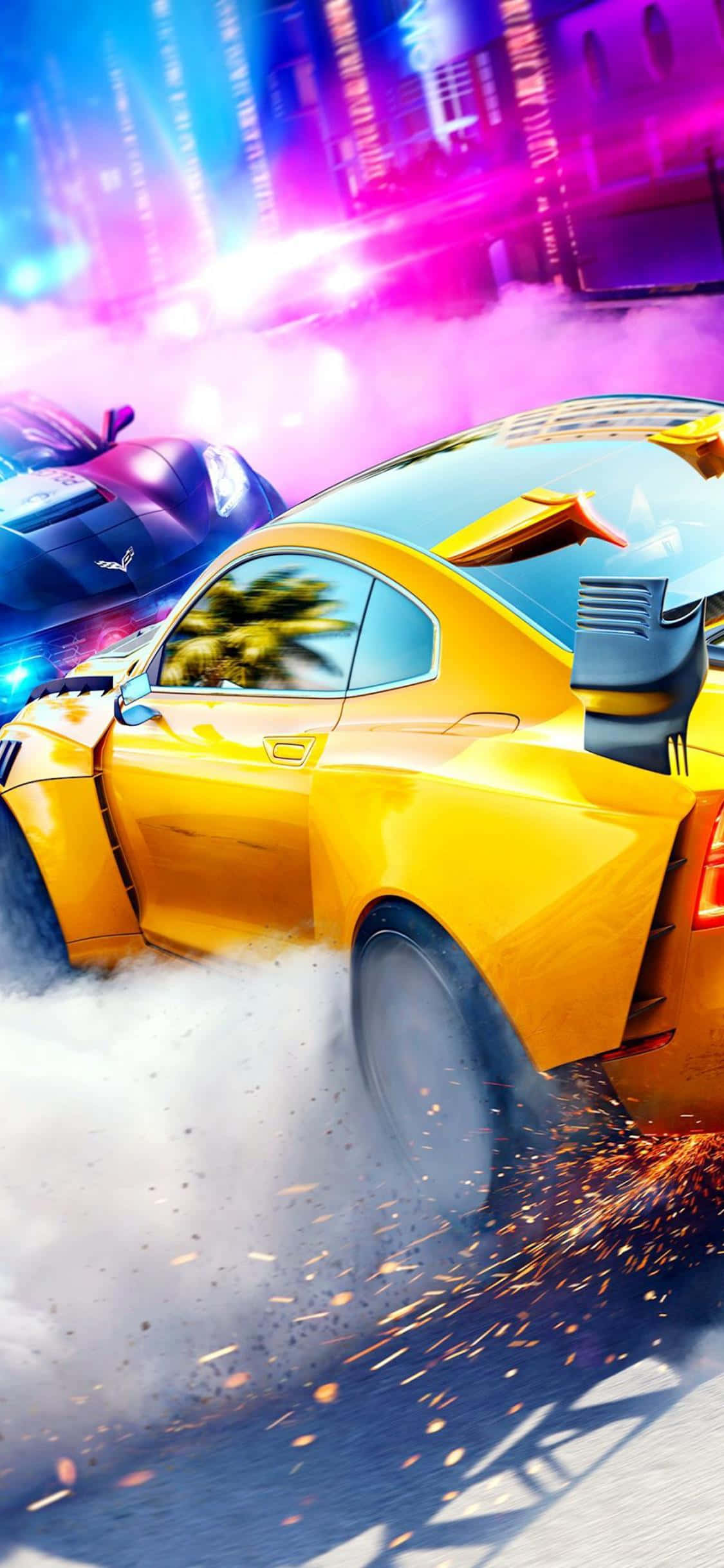 แซงหน้าคู่แข่งใน Need for Speed Heat บน iPhone Xs วอลเปเปอร์