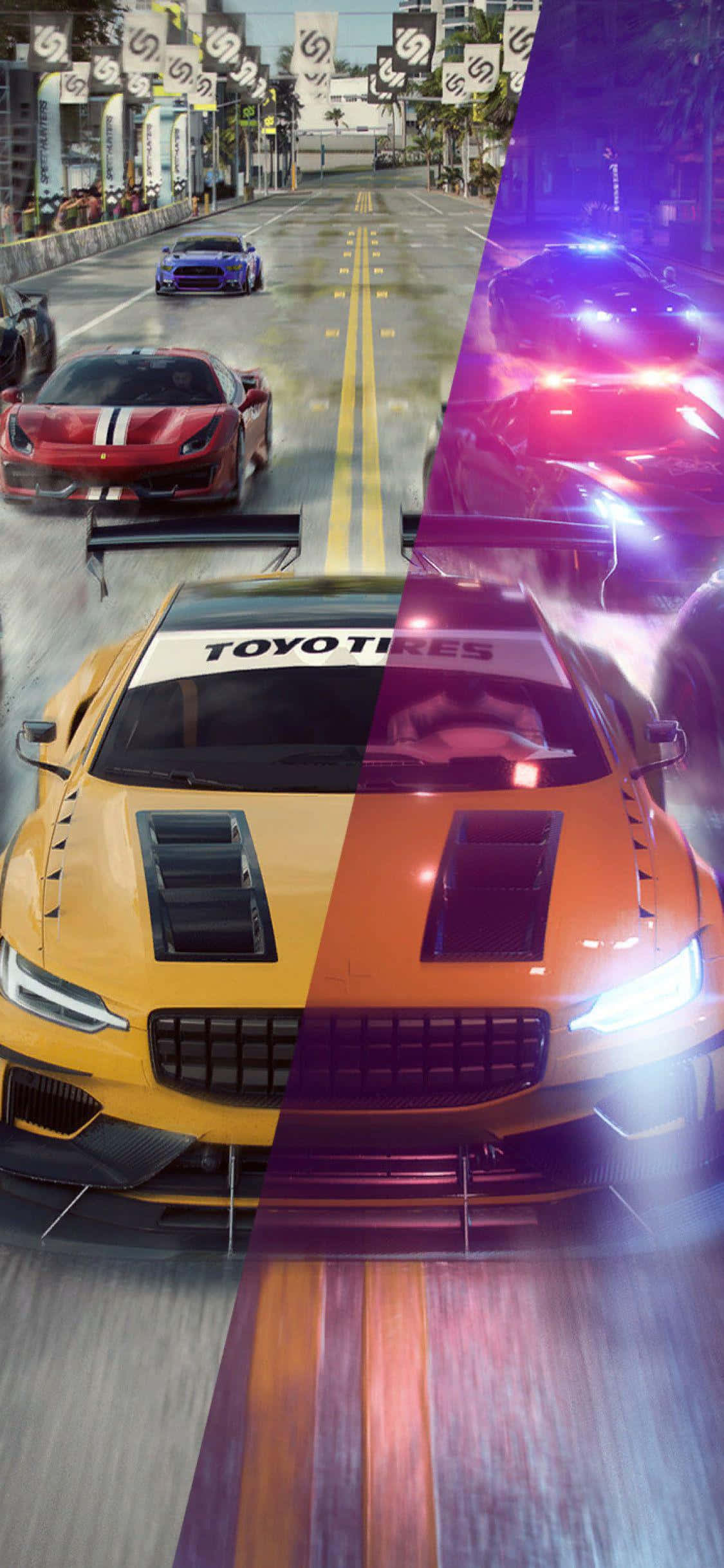 ปลดปล่อยปีศาจแห่งความเร็ว - รับ Need for Speed Heat บน iPhone Xs ของคุณ วอลเปเปอร์