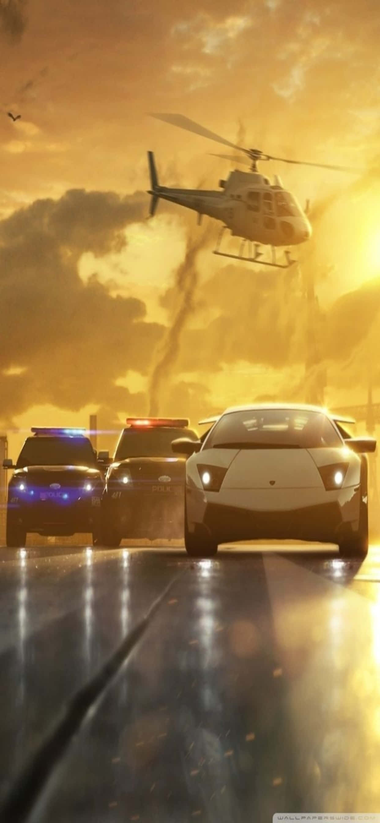 พื้นหลังเกม Need for Speed Heat สุดดราม่าบน iPhone XS Max วอลเปเปอร์