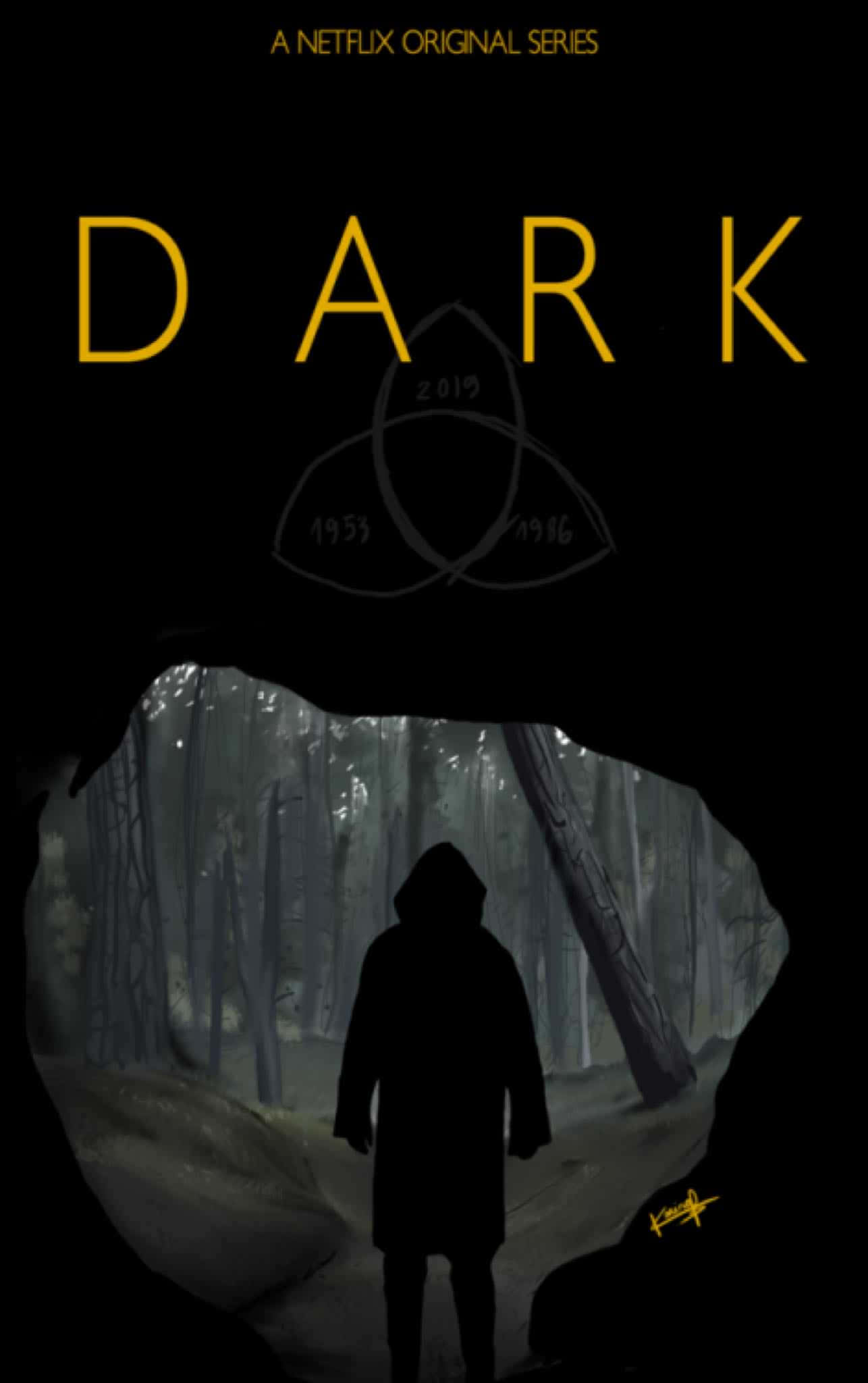 โปสเตอร์ซีรีส์ต้นฉบับ Netflix สีเข้ม วอลเปเปอร์