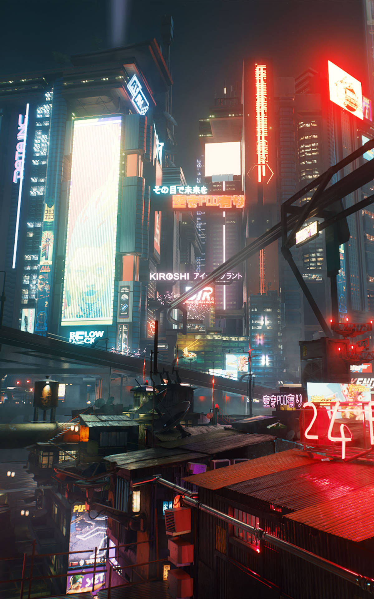 แสงไฟในยามค่ำคืนใน Night City สำหรับ Android วอลเปเปอร์