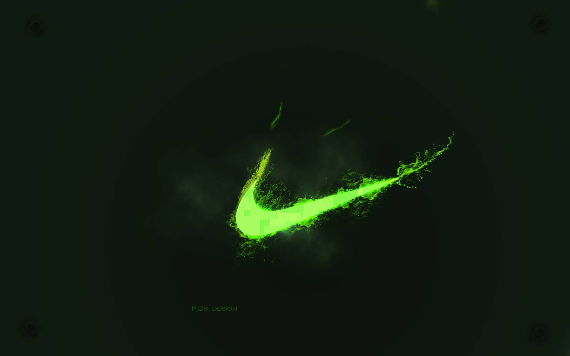 สัญลักษณ์ Nike สีเขียวนีออนเท่ๆ วอลเปเปอร์